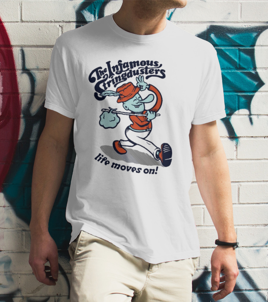 The Infamous Stringdusters Cartoon Character Life Moves On T-Shirt