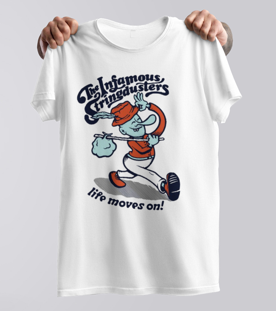 The Infamous Stringdusters Cartoon Character Life Moves On T-Shirt