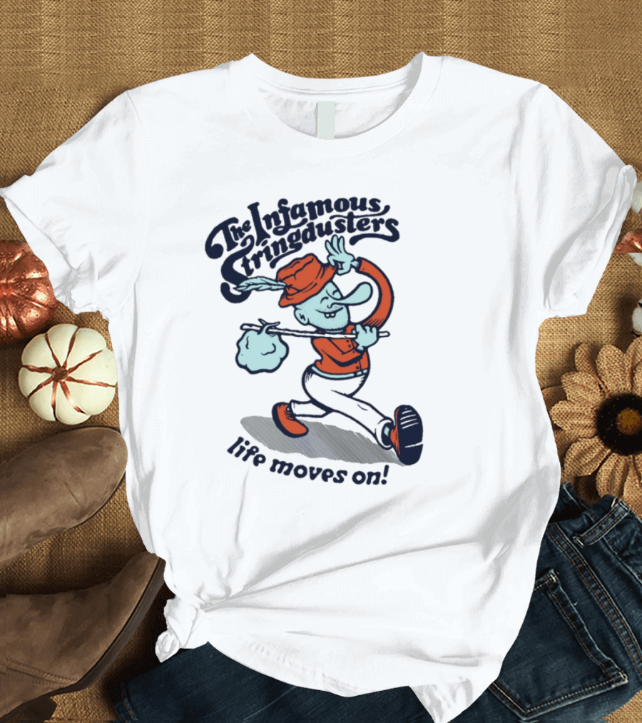 The Infamous Stringdusters Cartoon Character Life Moves On T-Shirt
