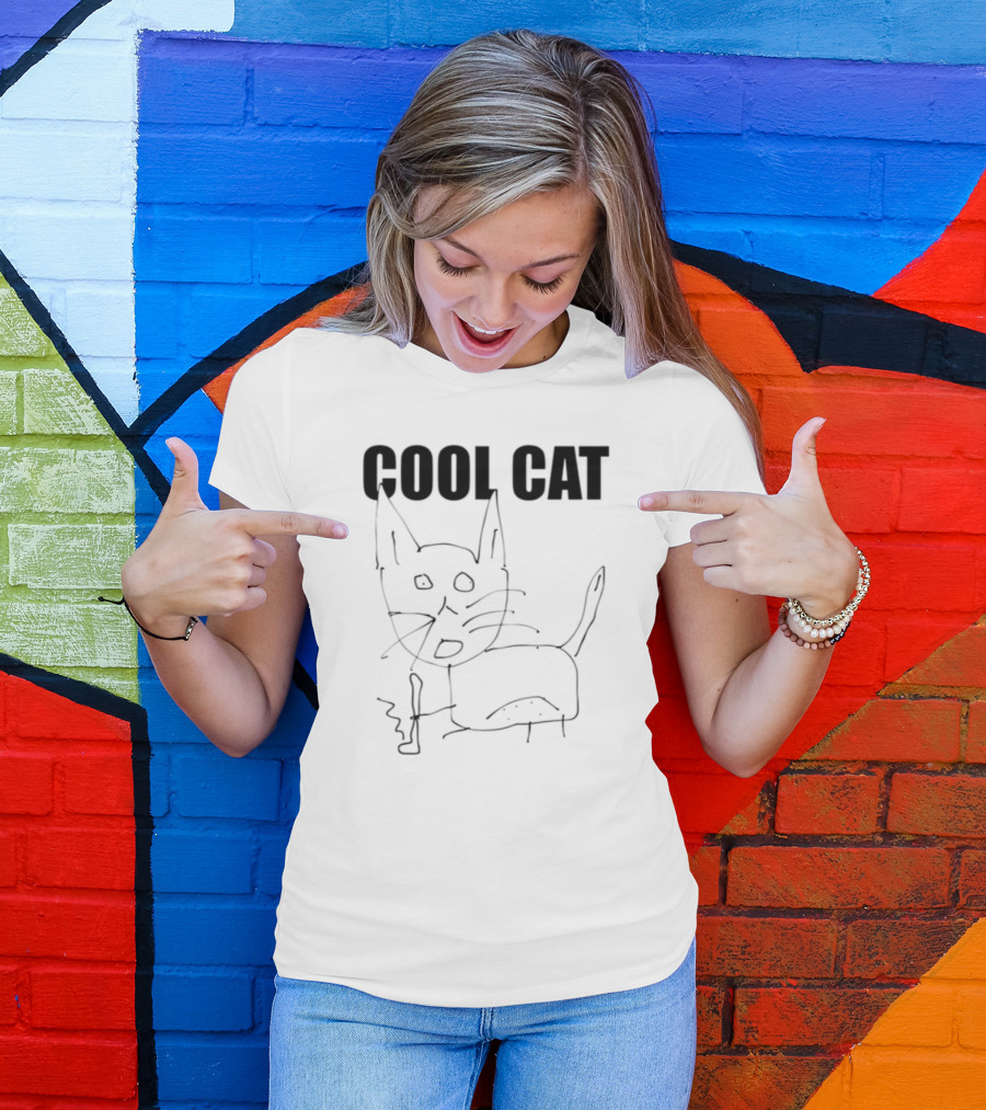 Jacob's Cool Cat Drawing Sketch Illustration T-Shirt
