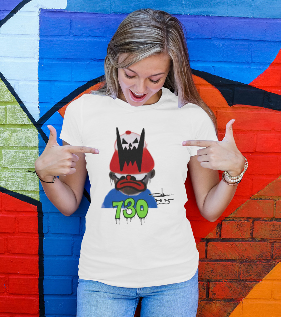 Slawn X Asspizza 730 Masked Character With Red Hat T-Shirt