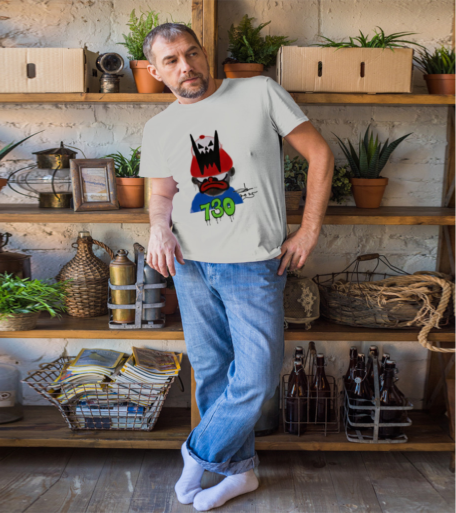 Slawn X Asspizza 730 Masked Character With Red Hat T-Shirt