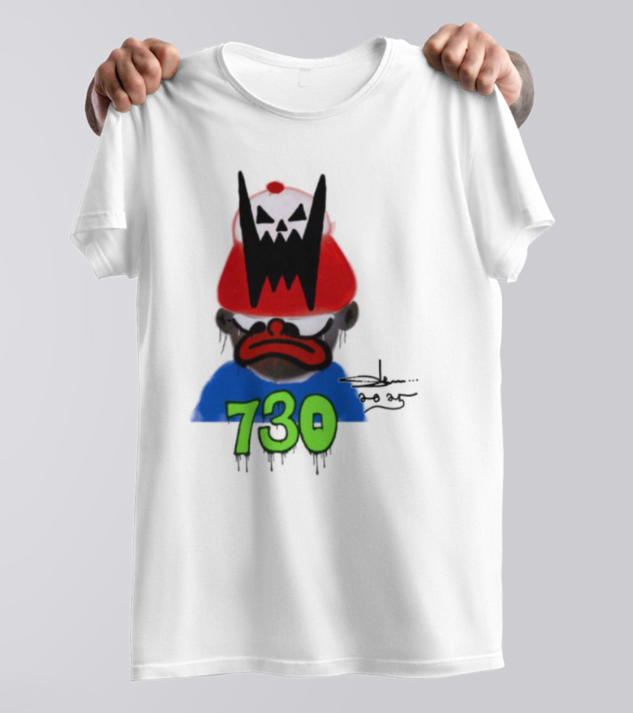 Slawn X Asspizza 730 Masked Character With Red Hat T-Shirt
