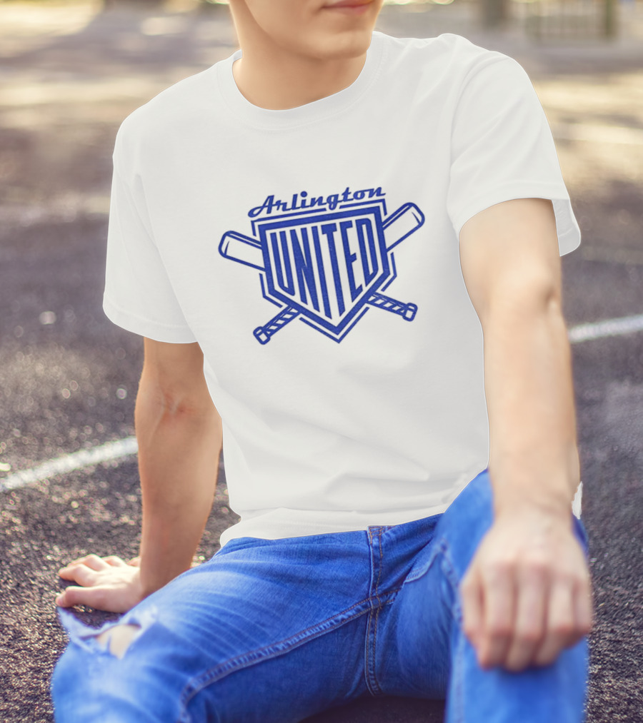 Arlington United Baseball Full Chest Crossed Bats Home Plate T-Shirt