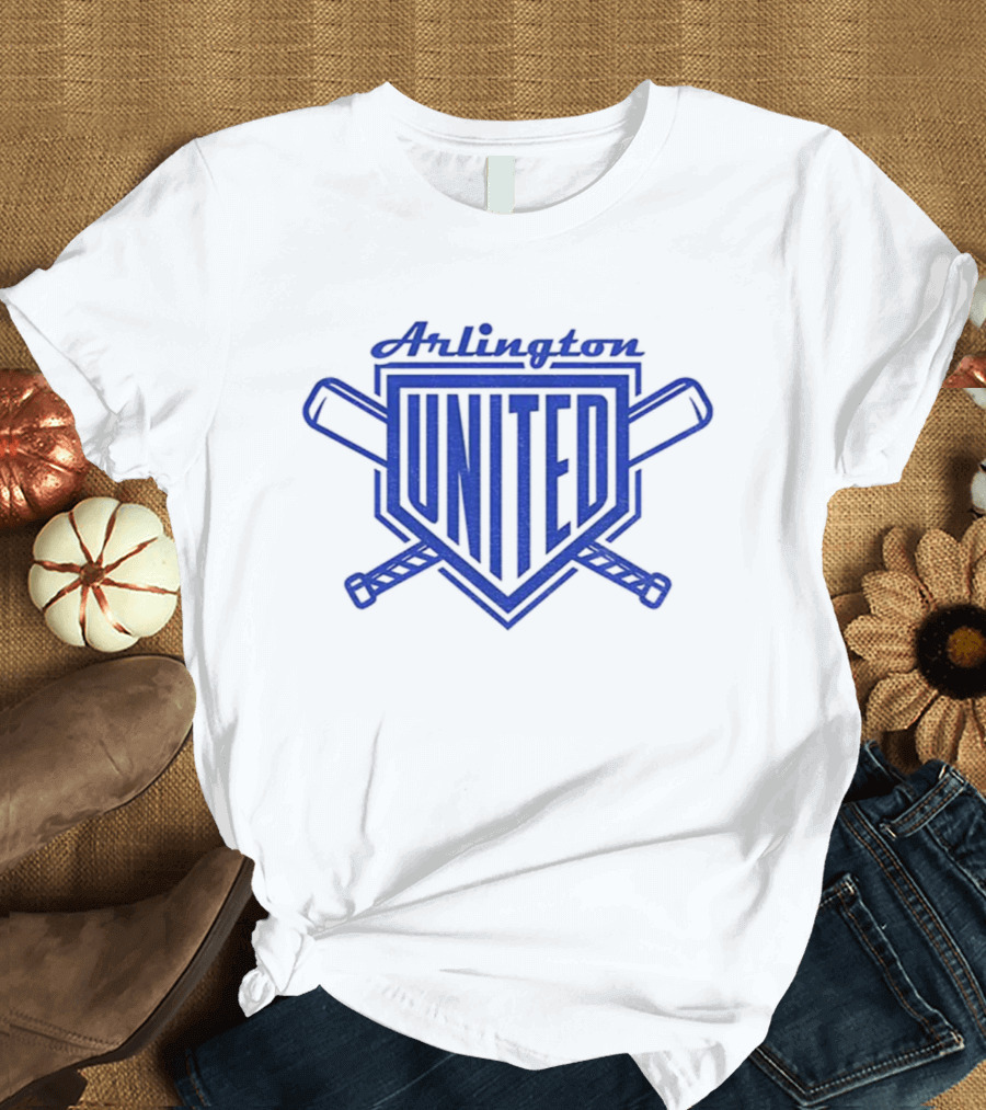 Arlington United Baseball Full Chest Crossed Bats Home Plate T-Shirt