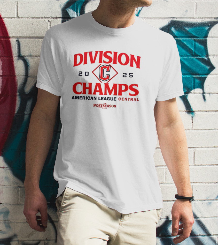 Cleveland Guardians 2025 American League Central Division Champs Postseason T-Shirt