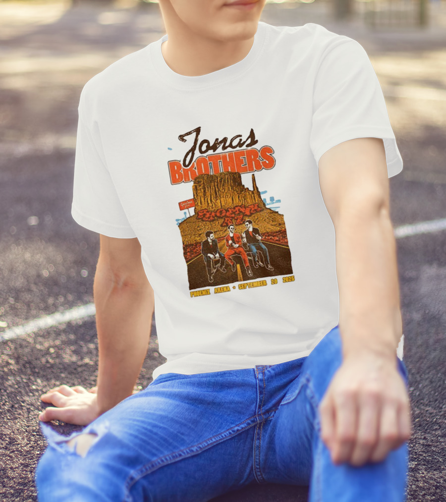 Jonas Brothers Phoenix Arena September 29 2025 Arizona Concert Cactus City Skyway T-Shirt