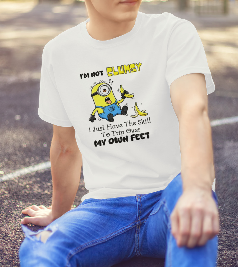 Minion Clumsy Banana Humor Trip Over My Own Feet T-Shirt
