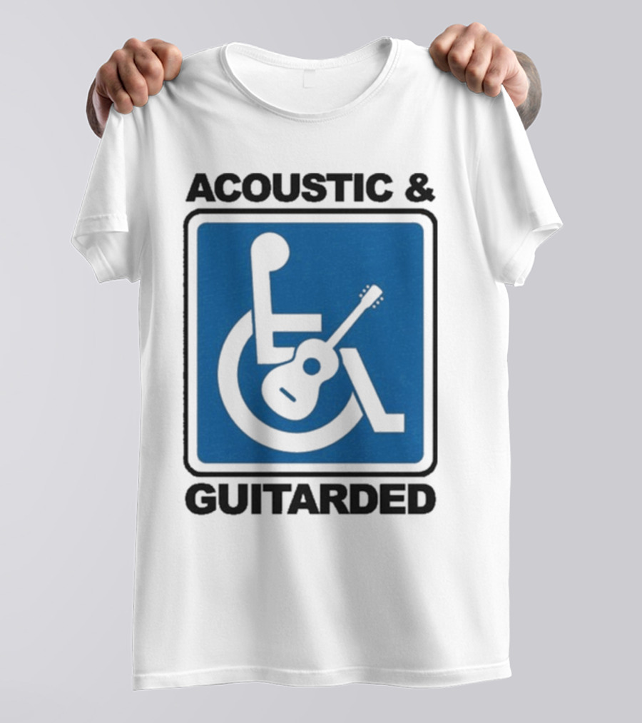 Acoustic And Guitarded Wheelchair Symbol Guitar Icon T-Shirt