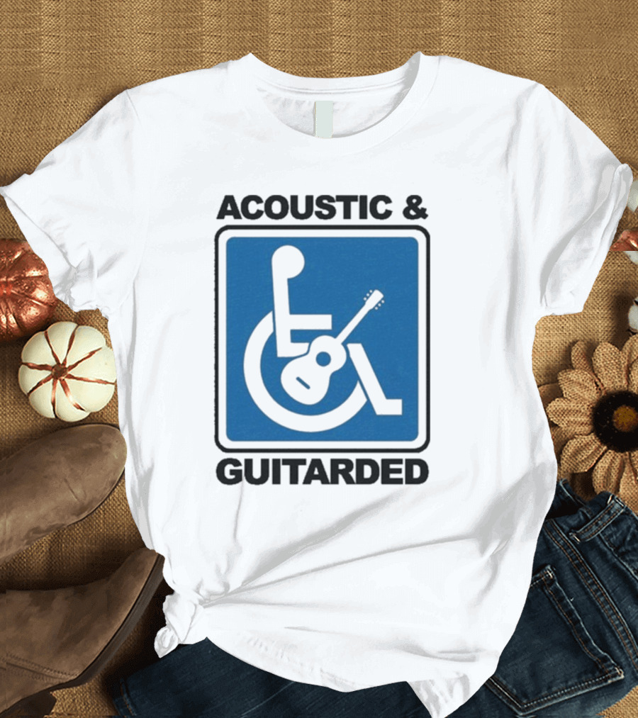 Acoustic And Guitarded Wheelchair Symbol Guitar Icon T-Shirt