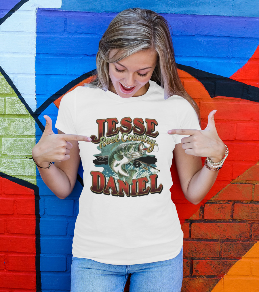 Jesse Daniel Reel Country Fishing Bass And Rod Adventure T-Shirt
