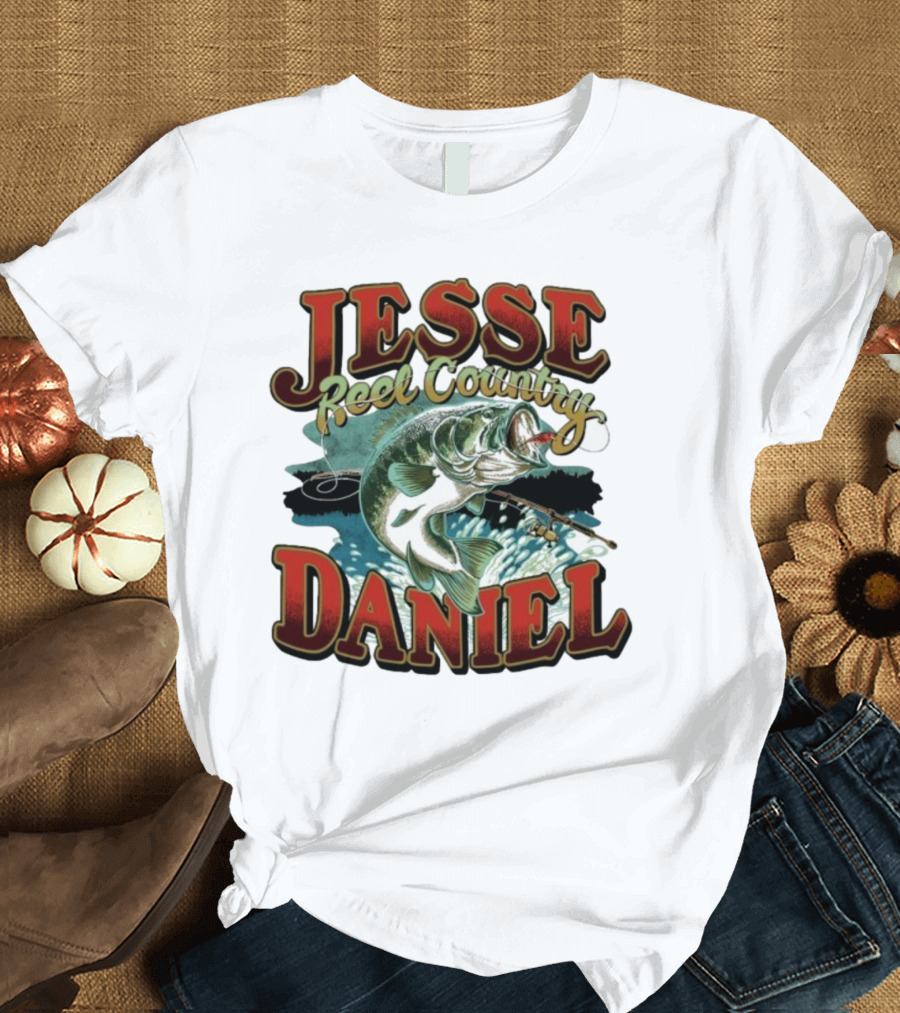 Jesse Daniel Reel Country Fishing Bass And Rod Adventure T-Shirt