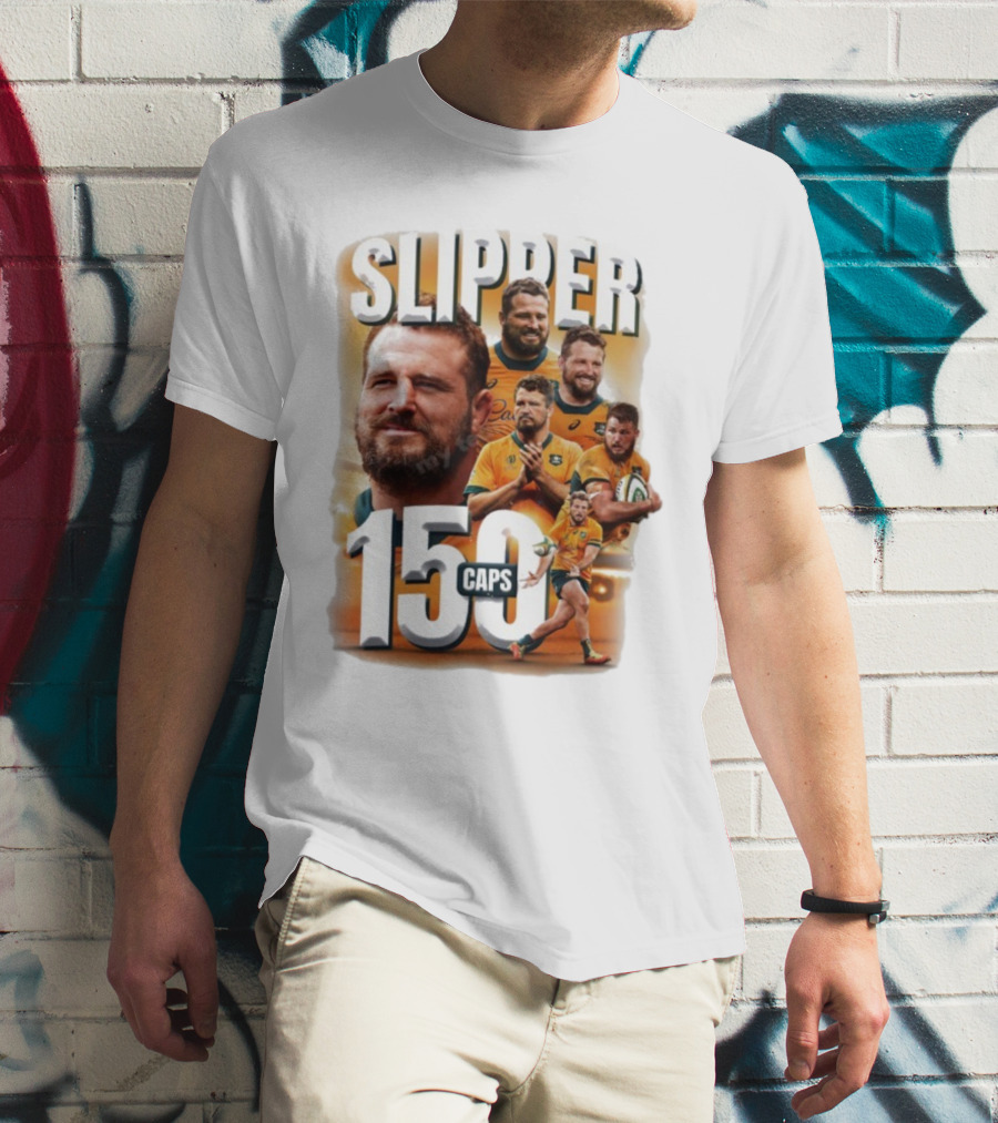 Wallaby Slipper 150 Caps Rugby Milestone Celebration T-Shirt