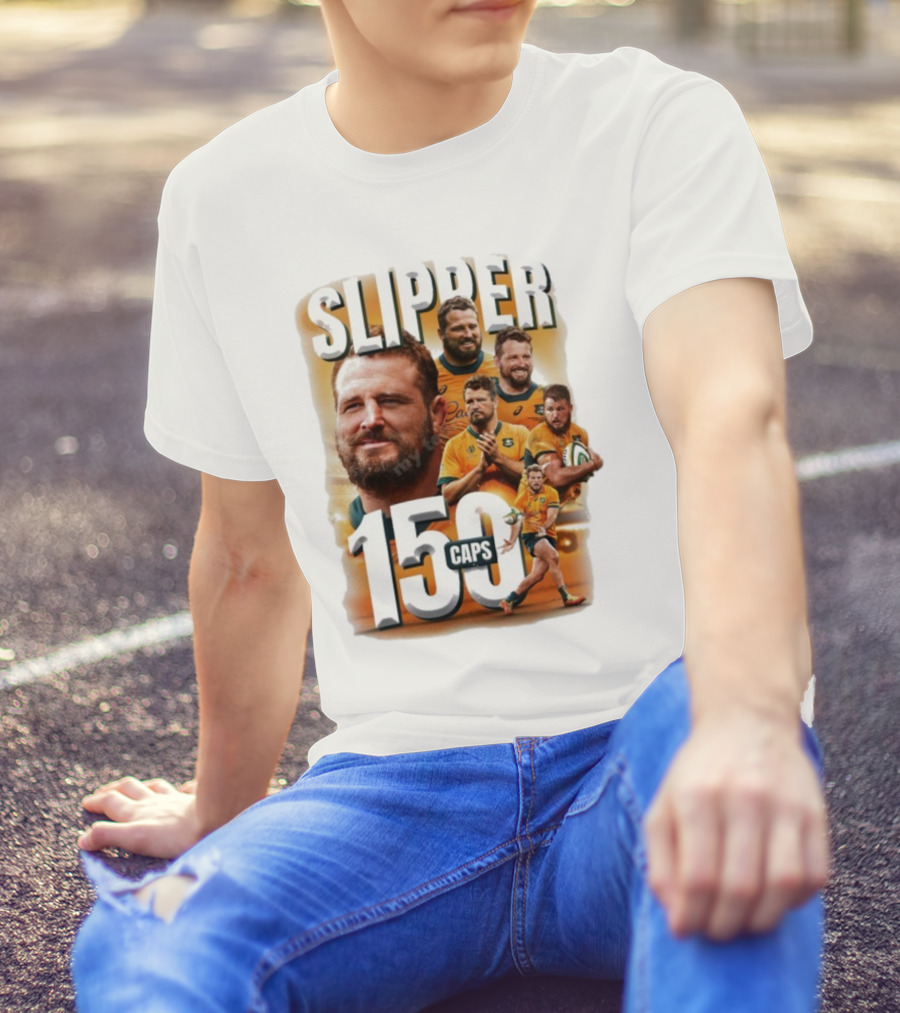 Wallaby Slipper 150 Caps Rugby Milestone Celebration T-Shirt