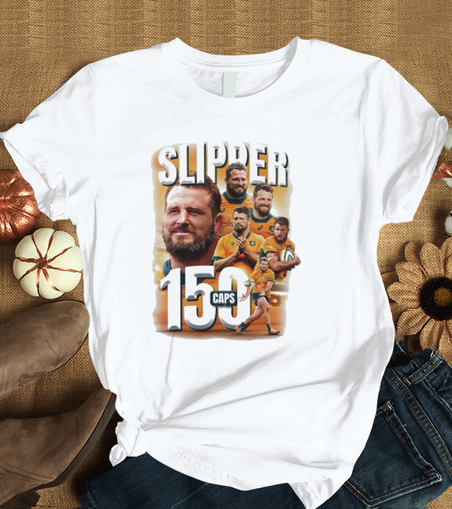 Wallaby Slipper 150 Caps Rugby Milestone Celebration T-Shirt