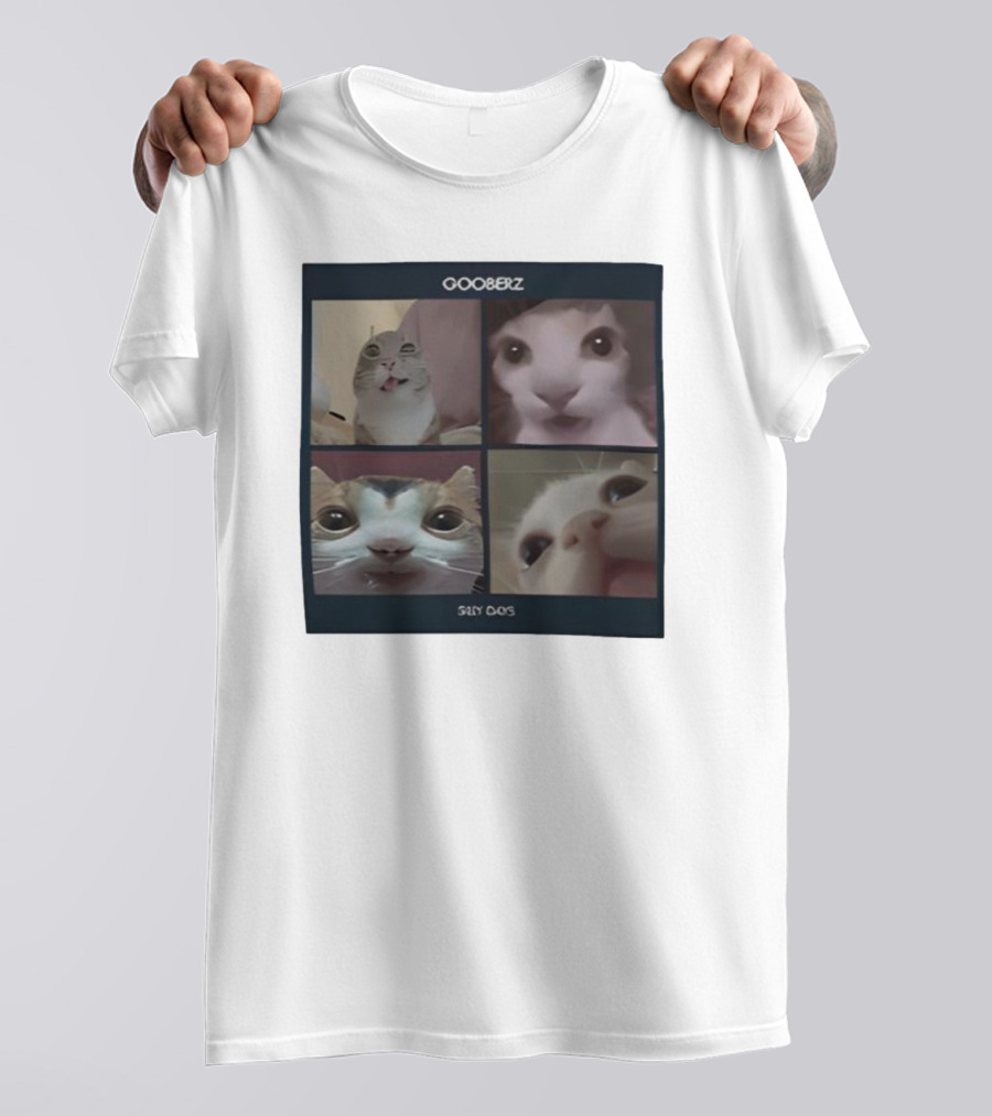 Gooberz Silly Days Funny Cat Faces Collage T-Shirt