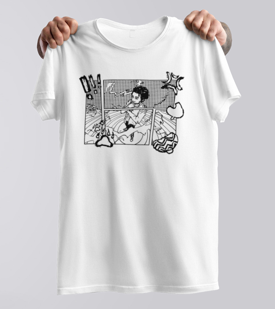 Danny Motta Danime Retro Anime Manga Style Japan-Inspired Collage T-Shirt