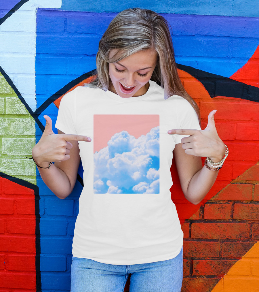 Permanent Permeation Cloudscape On Pink Sky T-Shirt