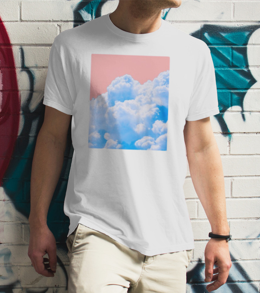 Permanent Permeation Cloudscape On Pink Sky T-Shirt