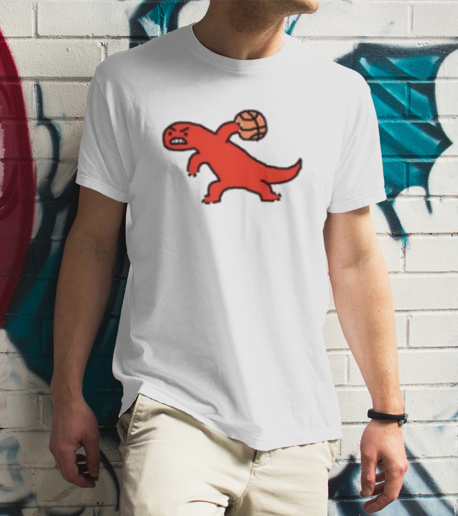 Dino Paint Luxe Red Dinosaur Basketball T-Shirt