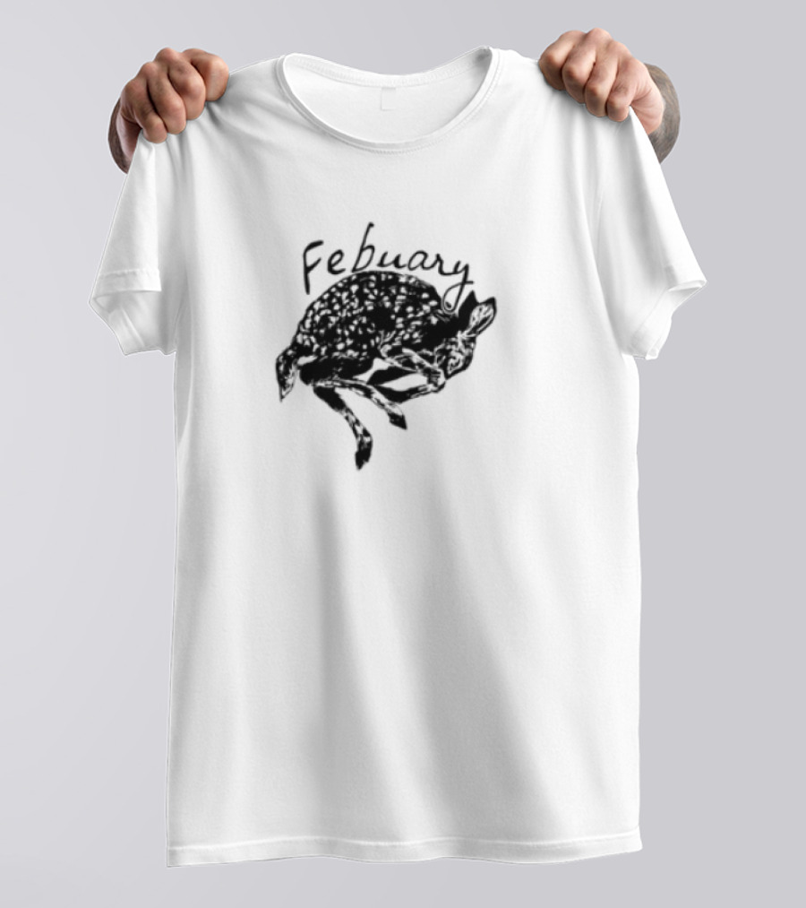 February Fawn Handwritten Style Retro Aesthetic T-Shirt