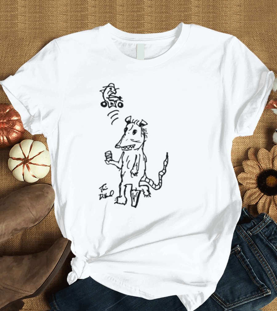 Possum Peg Leg Pirate Drawing T-Shirt
