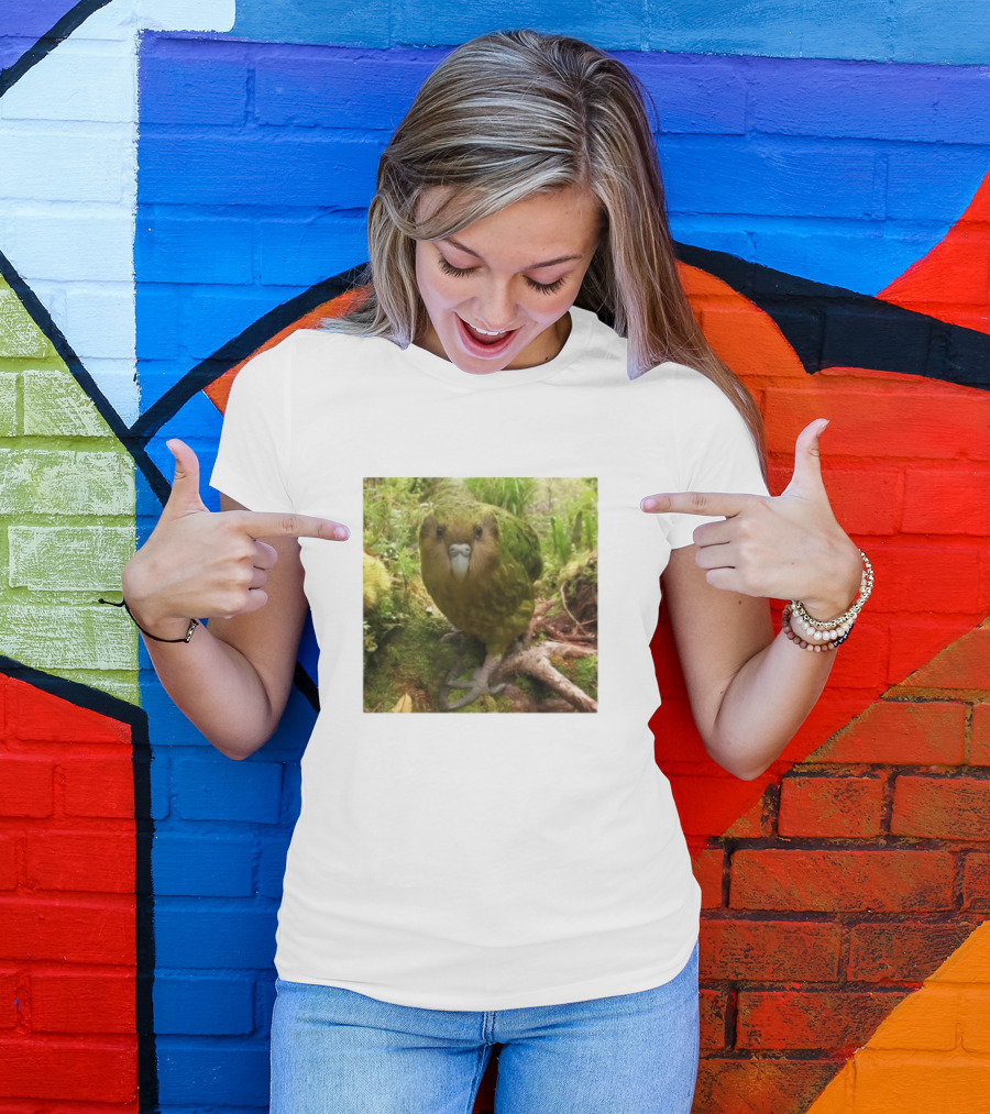 Shearling Kakapo Bird In Forest Habitat T-Shirt