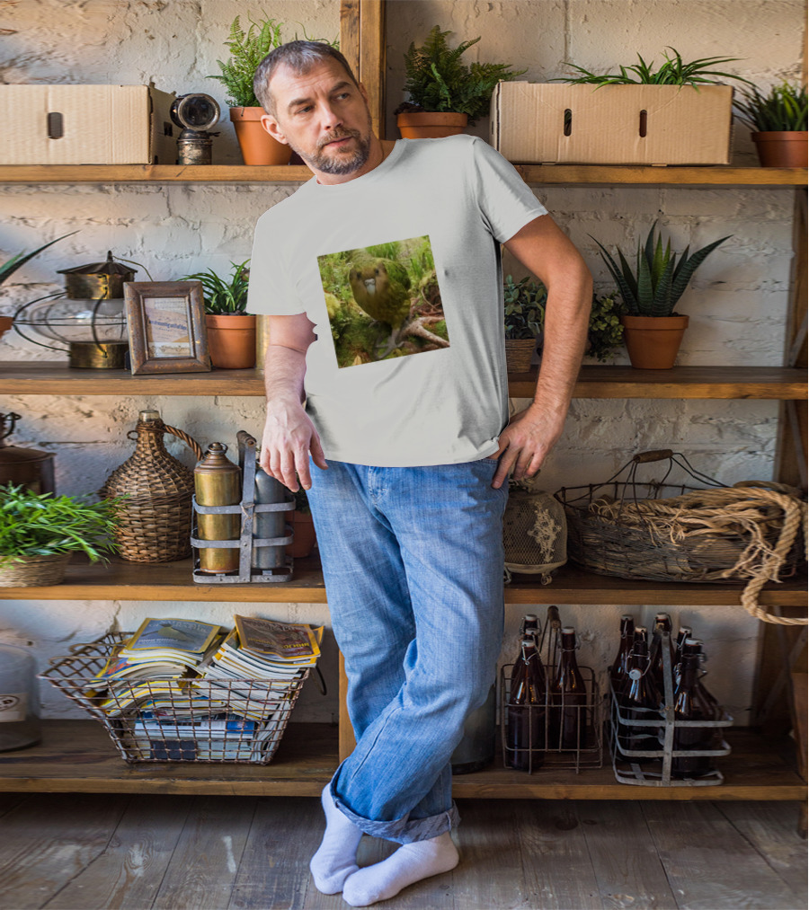 Shearling Kakapo Bird In Forest Habitat T-Shirt