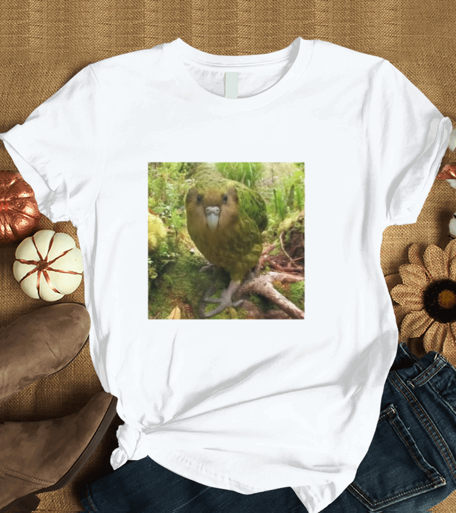 Shearling Kakapo Bird In Forest Habitat T-Shirt