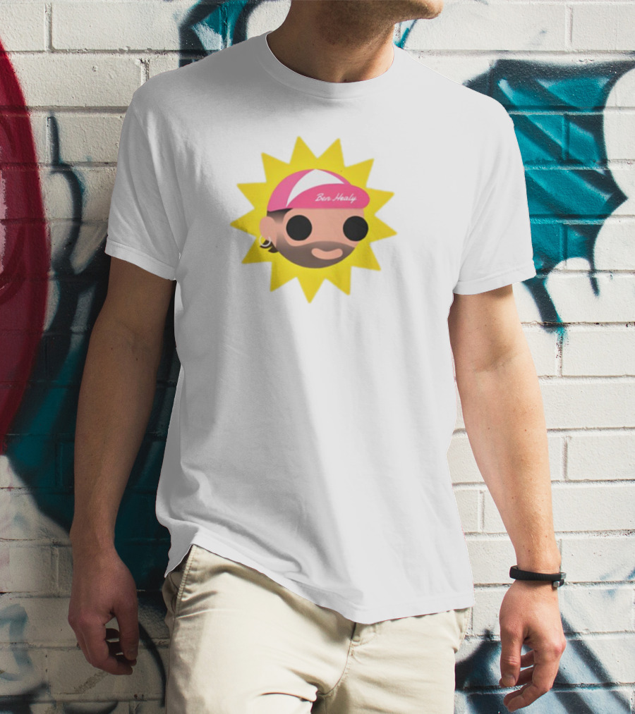 Ben Healy 2025 Pink Cap Yellow Sunburst T-Shirt