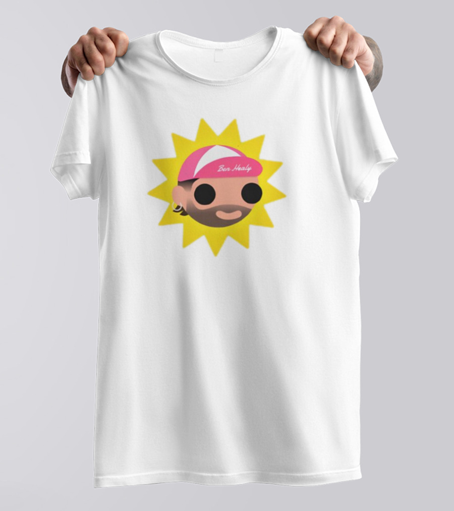 Ben Healy 2025 Pink Cap Yellow Sunburst T-Shirt