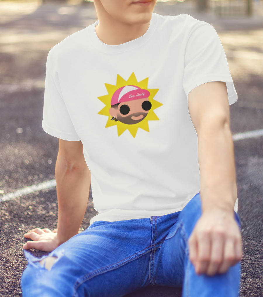 Ben Healy 2025 Pink Cap Yellow Sunburst T-Shirt