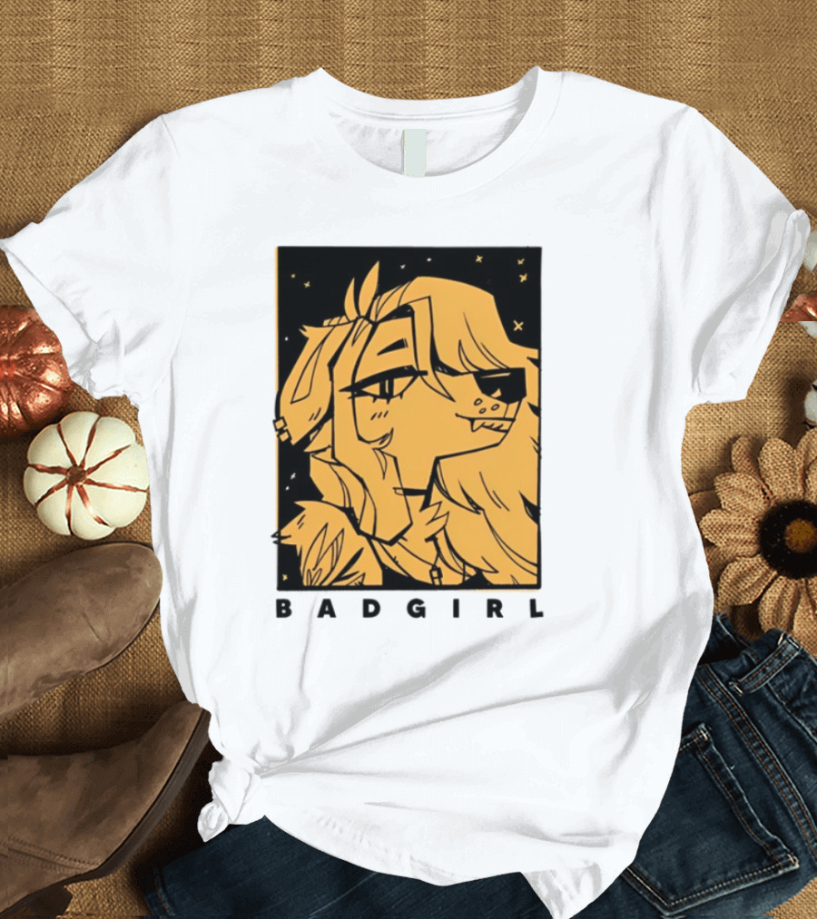 Doubledog Bad Girl Retro Cartoon Style T-Shirt