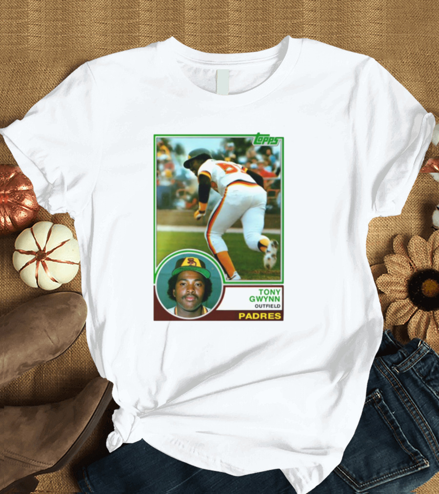Topps Tony Gwynn Outfield Padres Baseball Card T-Shirt