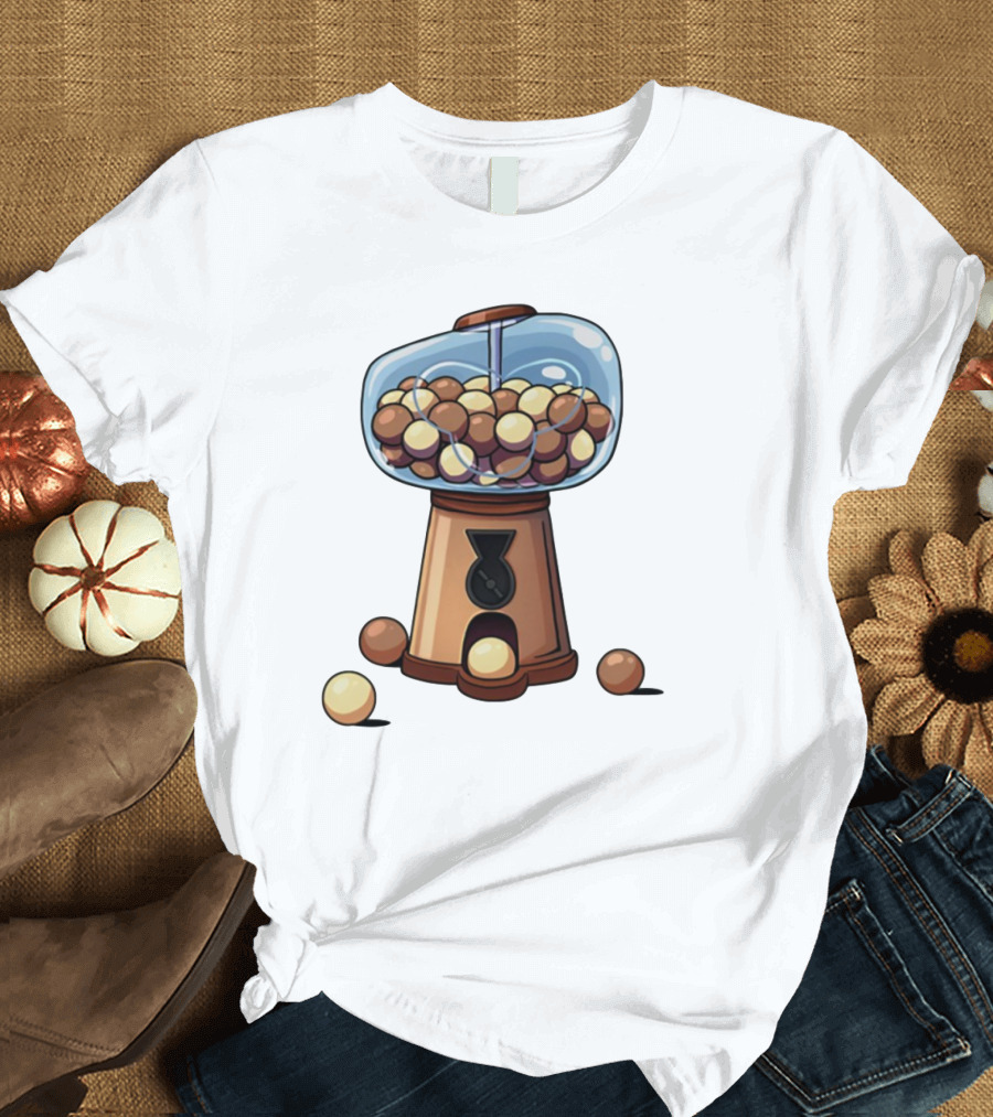 Gum Ball Machine With Brown And Cream Gumballs T-Shirt