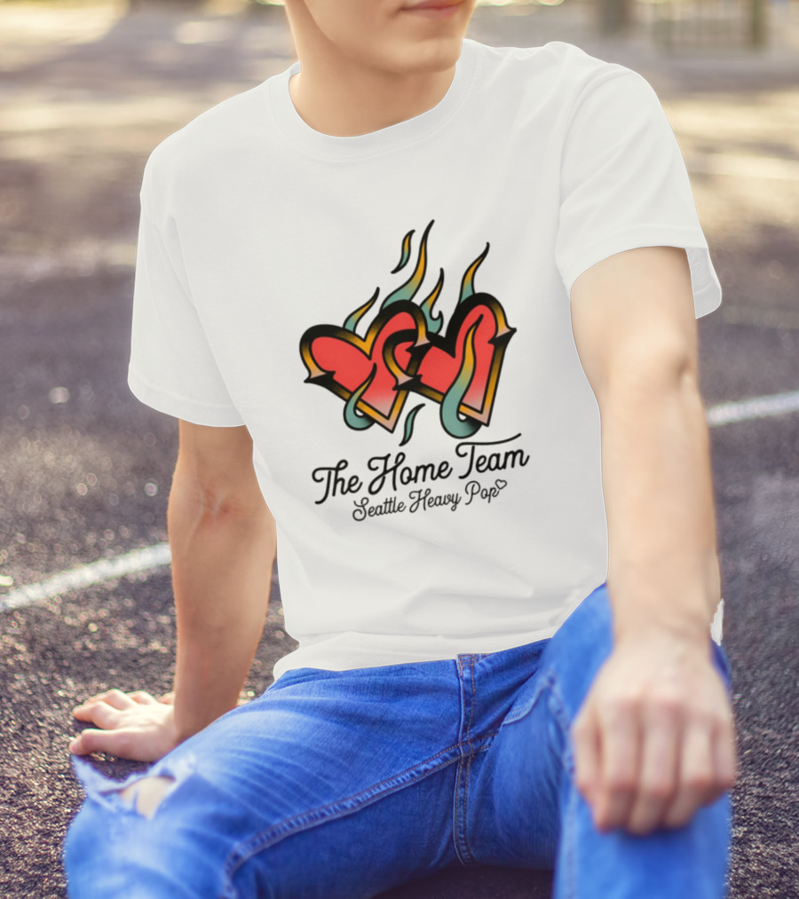 The Home Team Seattle Heavy Pop Burning Hearts T-Shirt