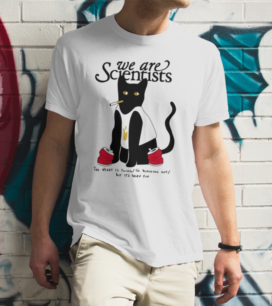 We Are Scientists Washed Up Cat Smoking Red Shoes This Scene Is Dead T-Shirt