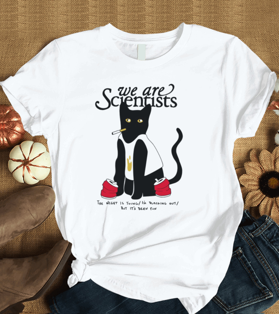 We Are Scientists Washed Up Cat Smoking Red Shoes This Scene Is Dead T-Shirt