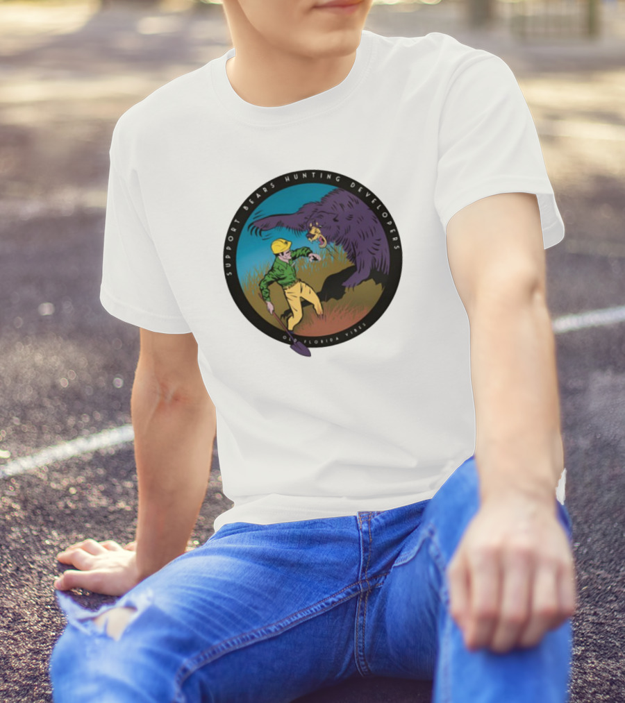 Support Bears Hunting Developers Old Florida Vibes Graphic T-Shirt