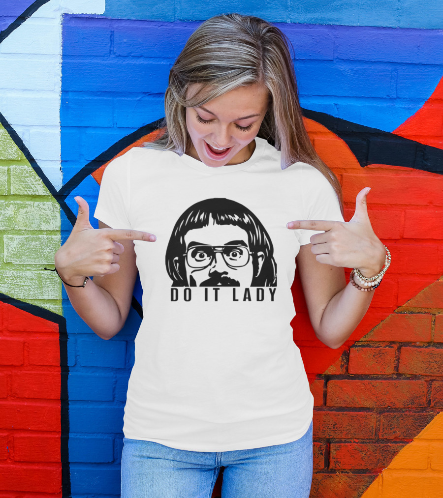 DO IT LADY Peeking Drawing Glasses Face T-Shirt