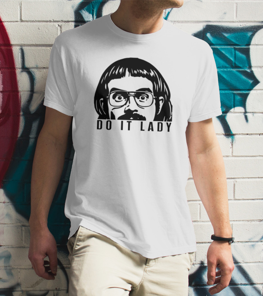 DO IT LADY Peeking Drawing Glasses Face T-Shirt