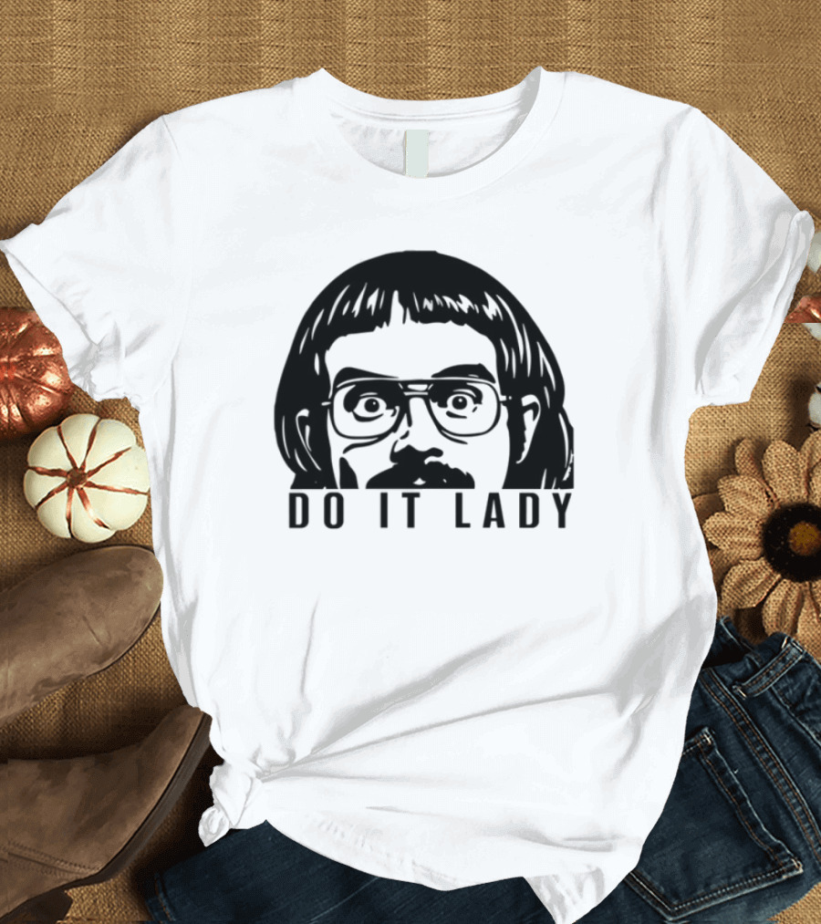 DO IT LADY Peeking Drawing Glasses Face T-Shirt
