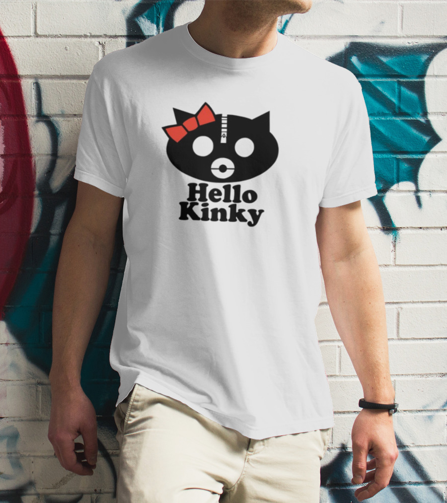Hello Kinky Kitty With Red Bow Gorillaz T-Shirt