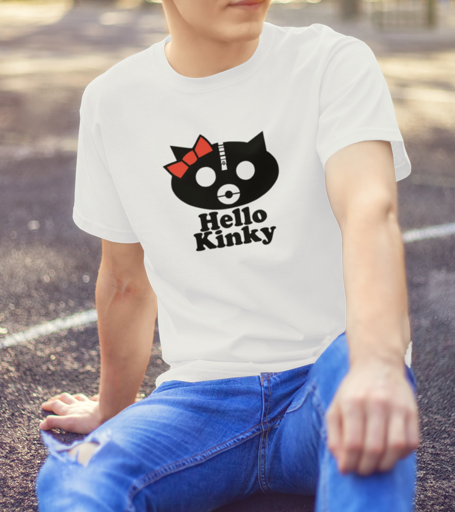 Hello Kinky Kitty With Red Bow Gorillaz T-Shirt