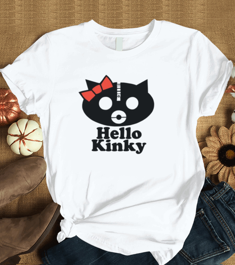 Hello Kinky Kitty With Red Bow Gorillaz T-Shirt