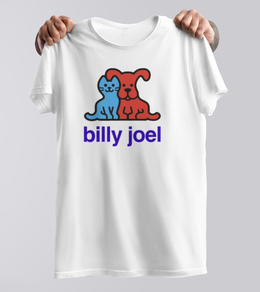 Billy Joel Cat Dog Duo Design T-Shirt