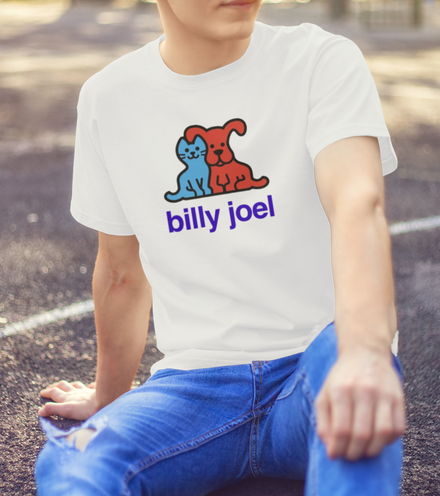Billy Joel Cat Dog Duo Design T-Shirt