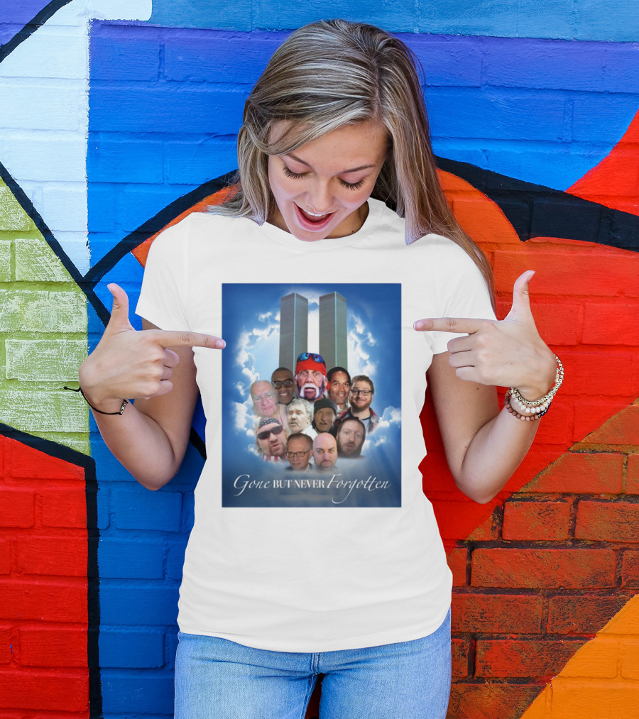 Gone But Never Forgotten Tribute With Twin Towers And Memorable Faces T-Shirt