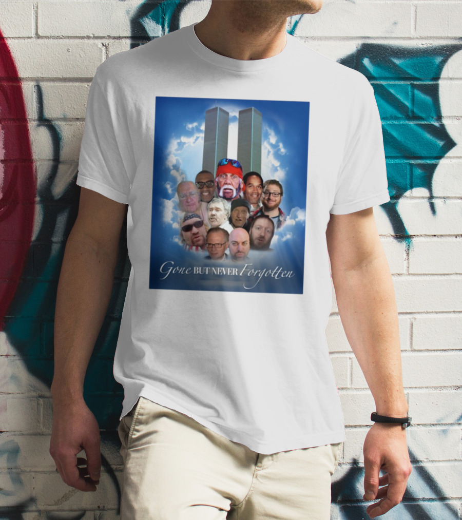Gone But Never Forgotten Tribute With Twin Towers And Memorable Faces T-Shirt