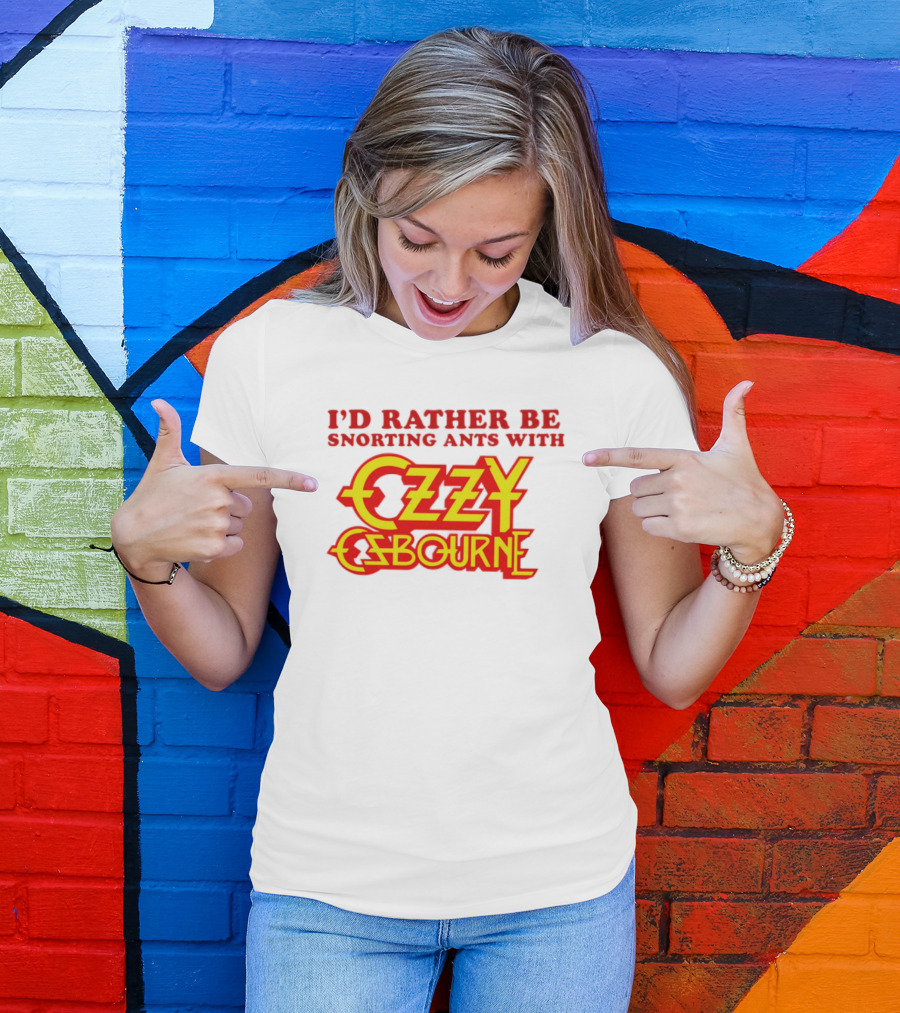 I'd Rather Be Snorting Ants With Ozzy Osbourne Retro Style T-Shirt